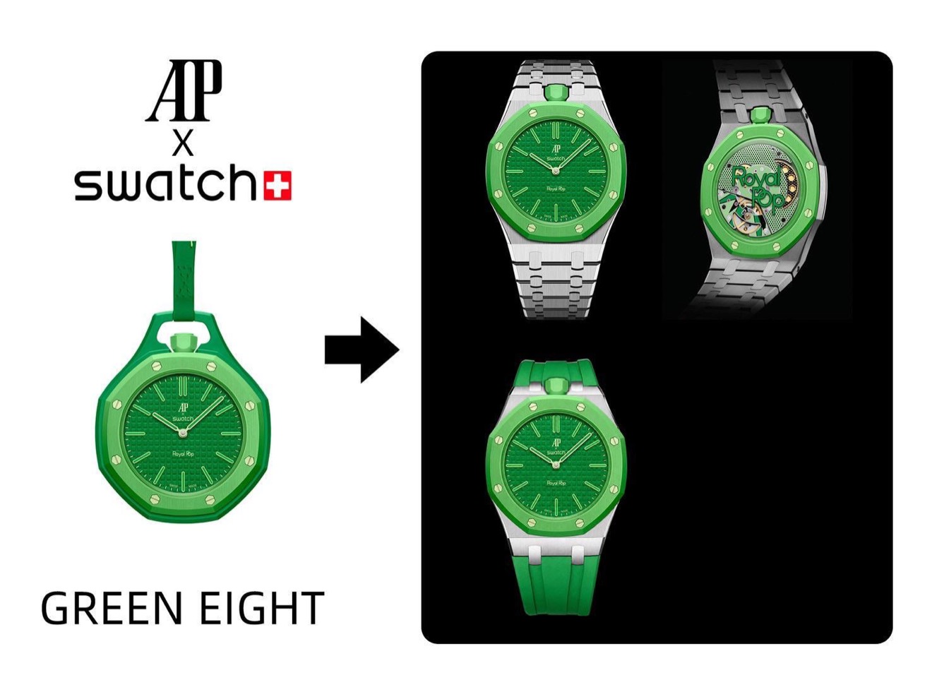 GREEN EIGHT 綠色錶帶套件效果
