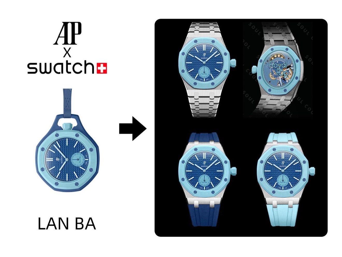LAN BA 藍色錶帶套件效果