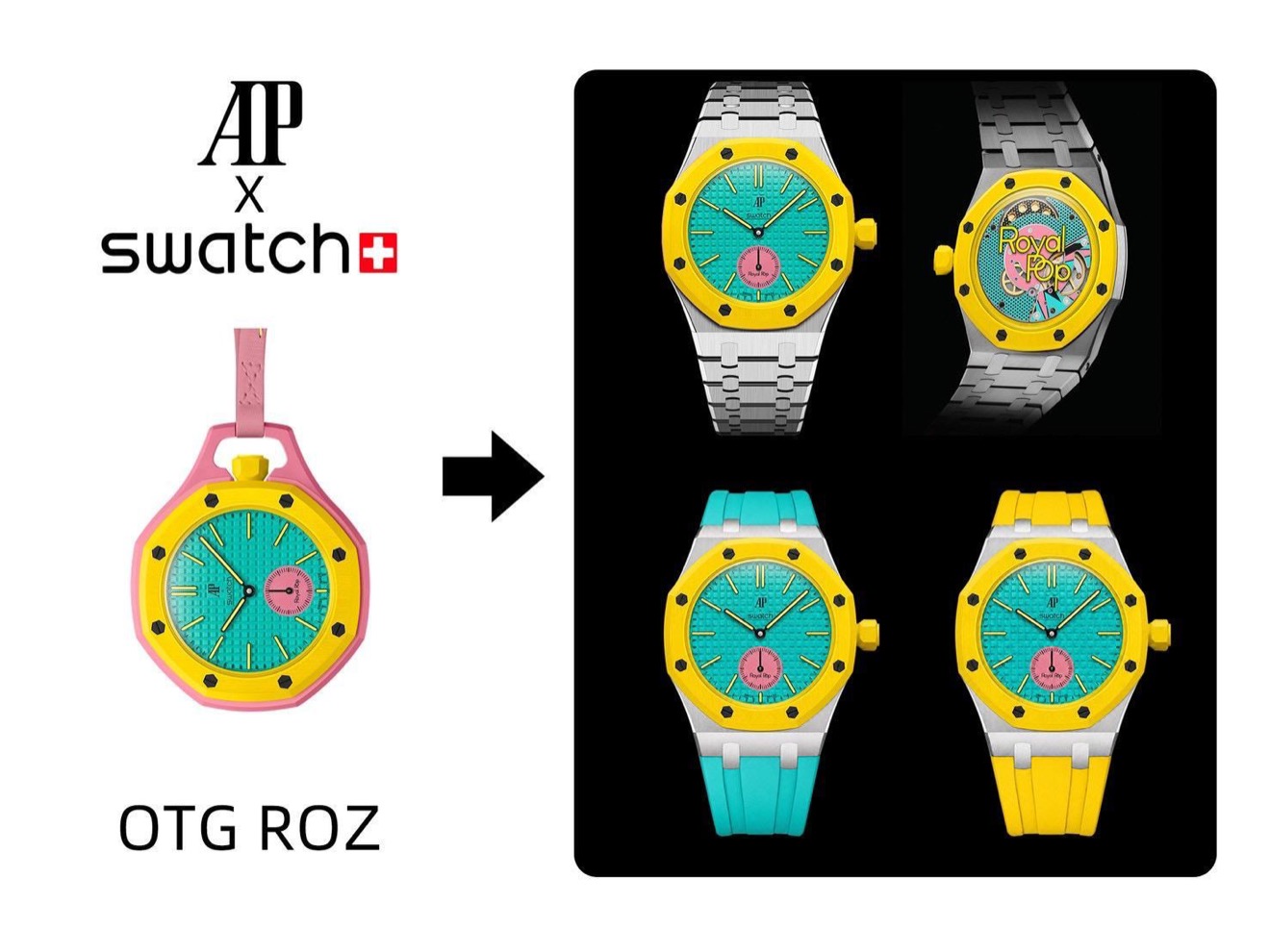 OTG ROZ 黃綠錶帶套件效果